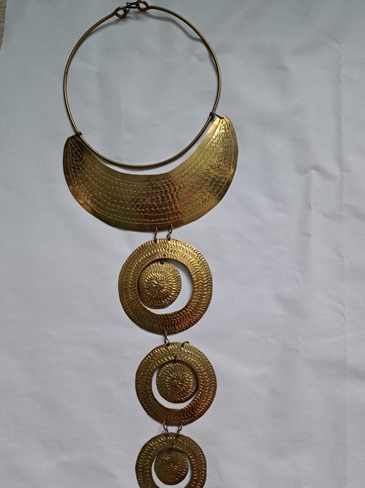 3-tier Brass necklace